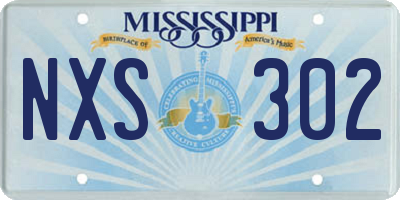 MS license plate NXS302