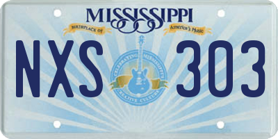 MS license plate NXS303