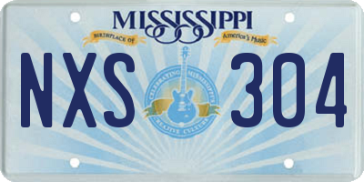 MS license plate NXS304