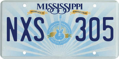 MS license plate NXS305
