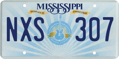 MS license plate NXS307