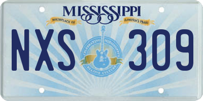 MS license plate NXS309