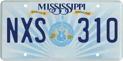 MS license plate NXS310