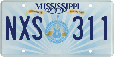 MS license plate NXS311