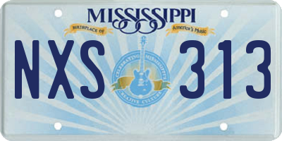 MS license plate NXS313