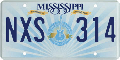 MS license plate NXS314
