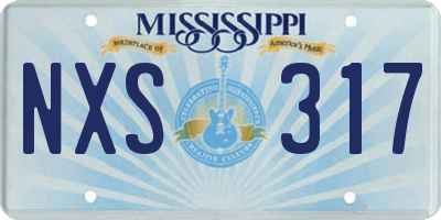 MS license plate NXS317