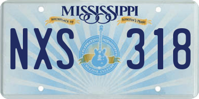 MS license plate NXS318