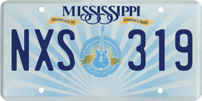 MS license plate NXS319