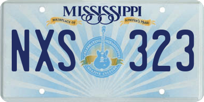 MS license plate NXS323