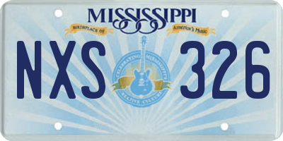 MS license plate NXS326