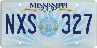 MS license plate NXS327