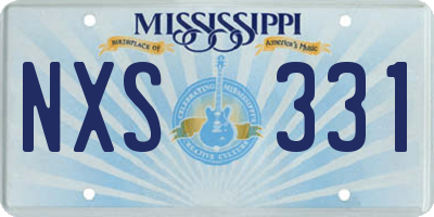 MS license plate NXS331