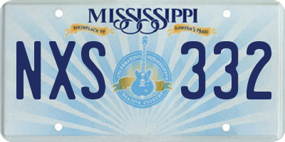 MS license plate NXS332