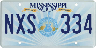 MS license plate NXS334