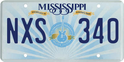 MS license plate NXS340