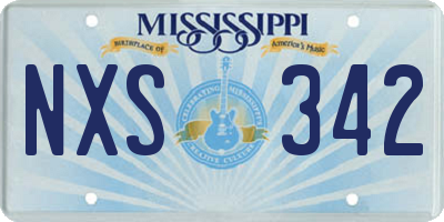 MS license plate NXS342