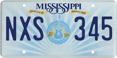 MS license plate NXS345