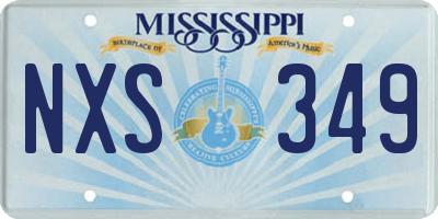 MS license plate NXS349
