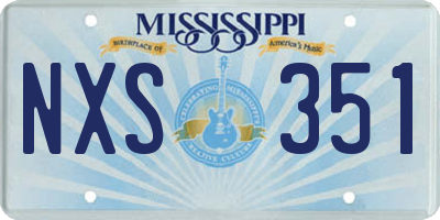 MS license plate NXS351