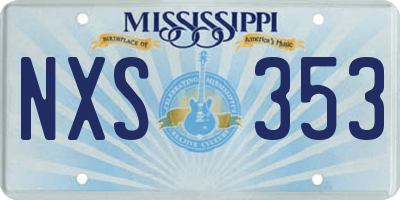 MS license plate NXS353