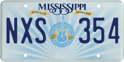 MS license plate NXS354