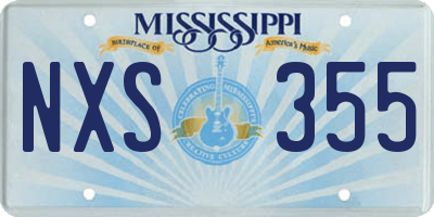 MS license plate NXS355