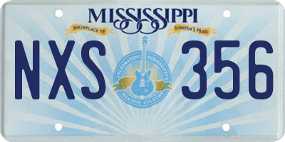 MS license plate NXS356