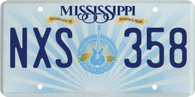 MS license plate NXS358