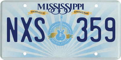 MS license plate NXS359