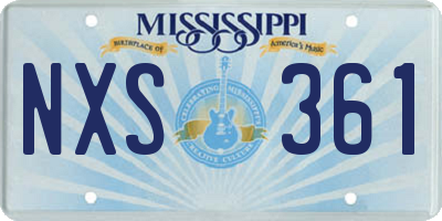 MS license plate NXS361