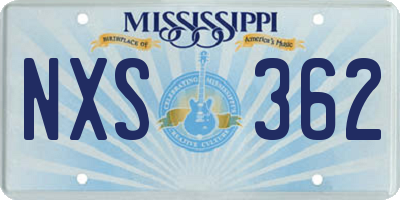 MS license plate NXS362