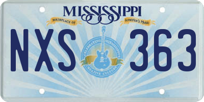 MS license plate NXS363