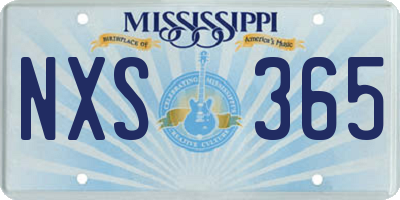 MS license plate NXS365