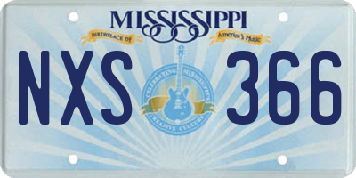 MS license plate NXS366