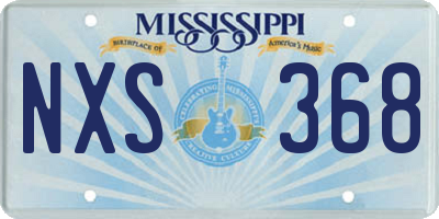 MS license plate NXS368