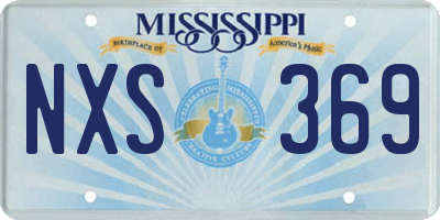 MS license plate NXS369