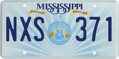 MS license plate NXS371