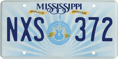 MS license plate NXS372