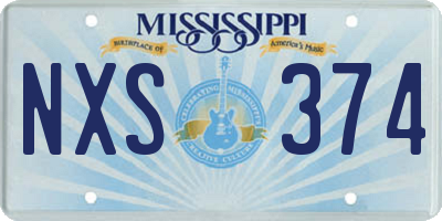 MS license plate NXS374