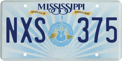 MS license plate NXS375