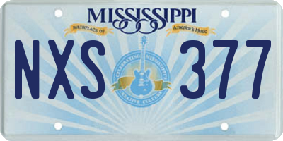 MS license plate NXS377