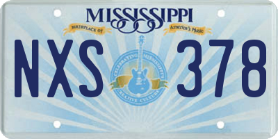 MS license plate NXS378