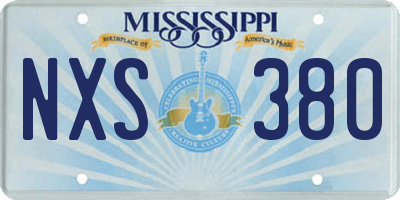 MS license plate NXS380