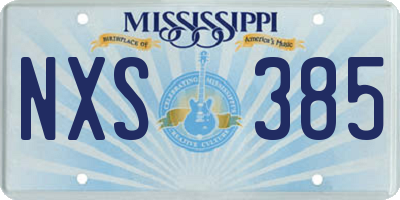 MS license plate NXS385
