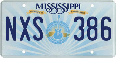 MS license plate NXS386