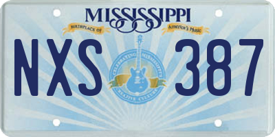 MS license plate NXS387