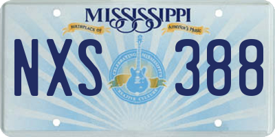 MS license plate NXS388