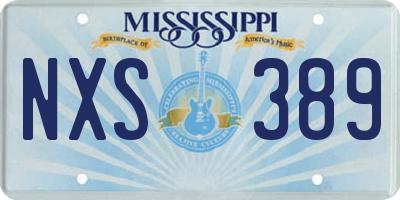 MS license plate NXS389