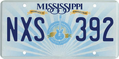 MS license plate NXS392